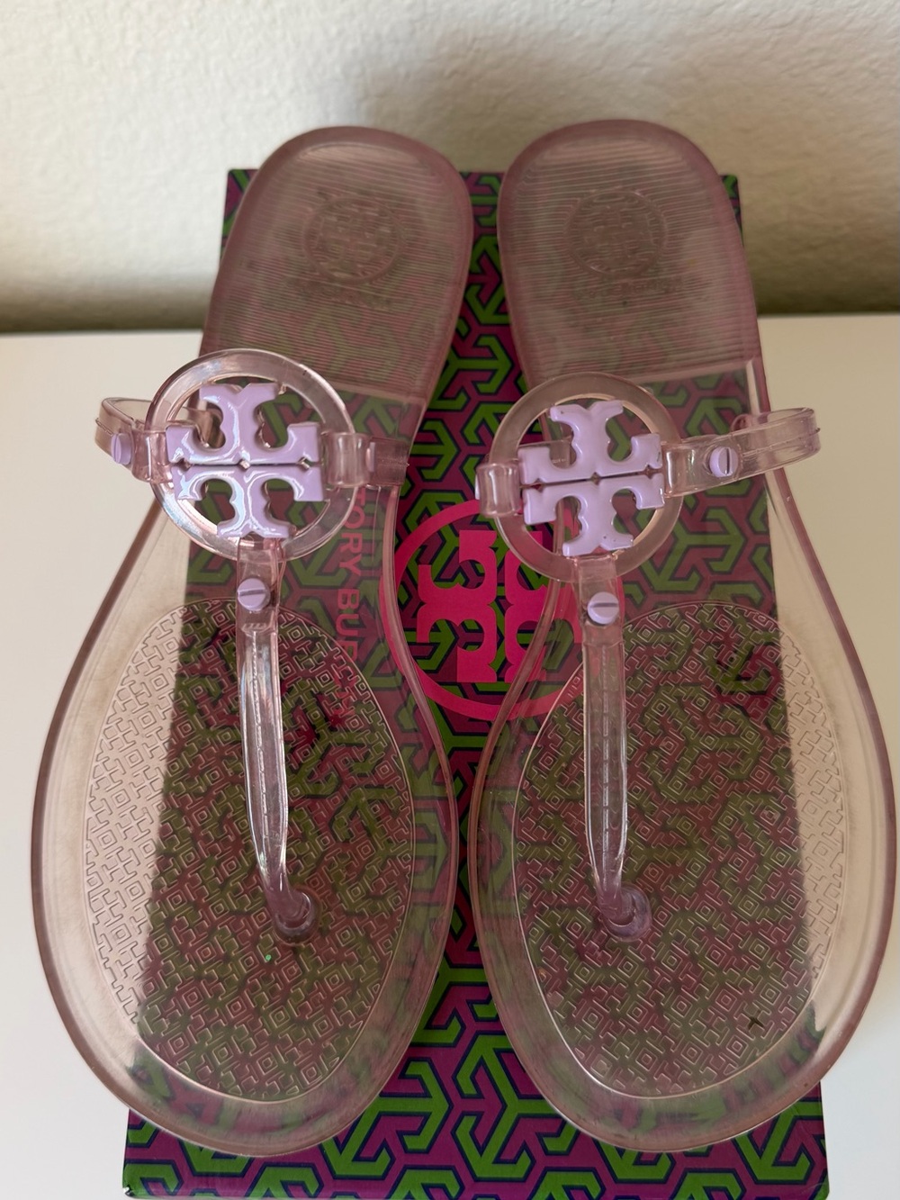 Tory Burch Translucent Light Pink Jelly Miller Sandals size 8